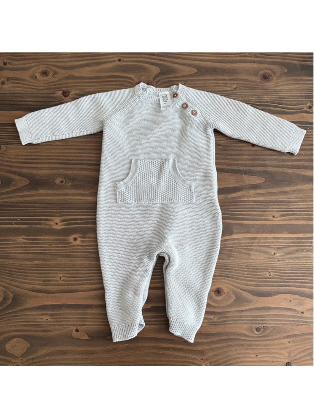 Carters Baby Footie 6M Gray Knit One Piece Sleeper Cozy Infant Outfit